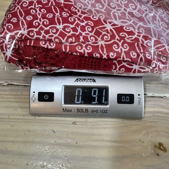 Blair Women's 3/4 Sleeve V-Neck Blouse Red White Pleated Crochet Trim 3XL - Picture 11 of 11